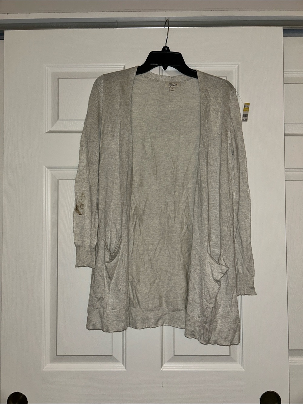 Style & Co. Light Gray Open-Front Cardigan with Pockets
